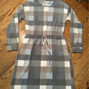 Gilli women dress size small.  Gray, blue,cream & tan plaid.  Worn one time.